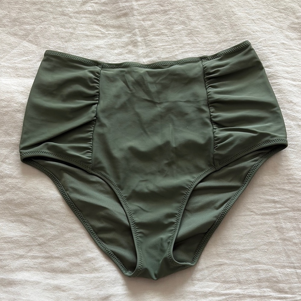 Aerie Olive High-Waisted Bikini Bottom